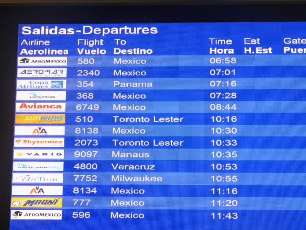 Polovina letu je nach Mexico City, nic moc rozlicny provoz...