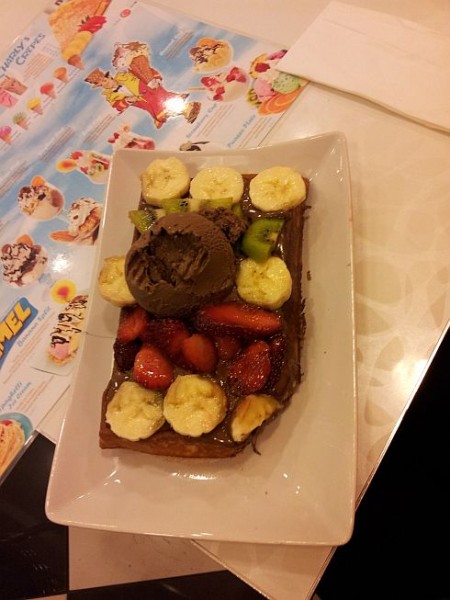 Waffle s čokoládovou zmrzkou