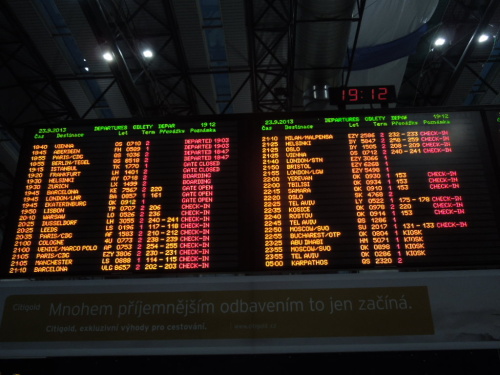 Odletová tabule na T2