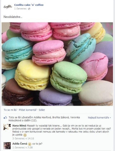 Řemeslně vyhlížely i makronky (stejné v reálu i na Facebooku)