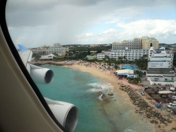 Maho Beach krátce před dosednutím na SXM