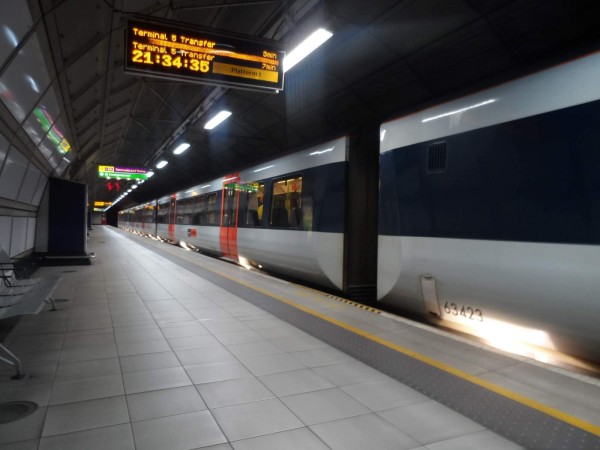 Na zastavce Heathrow Expressu na T3