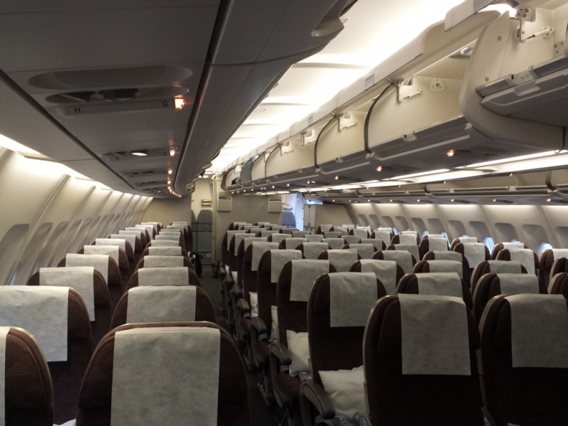 Korean Air A330-200 zadní část economy