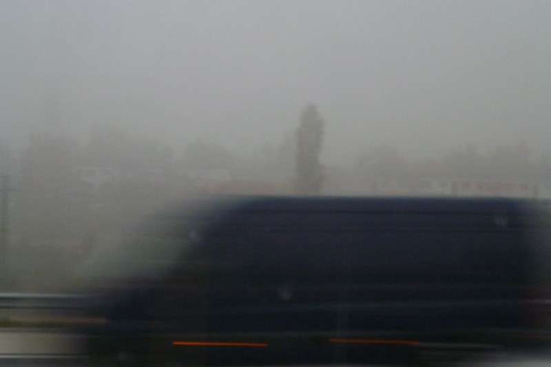 Na "autostradě" kousek za Budapeští na cestě domů...