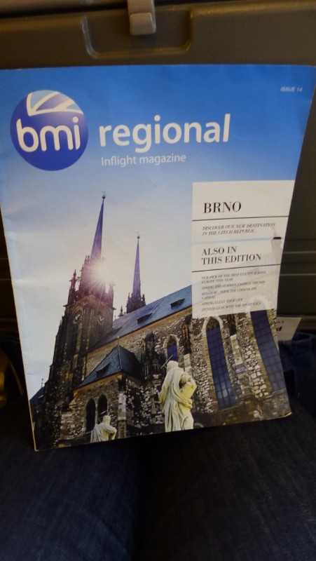 Reklama na Brno v palubním časopise BMI