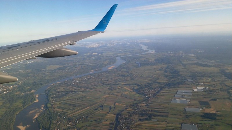 Wisla krátce před přistáním ve WAW