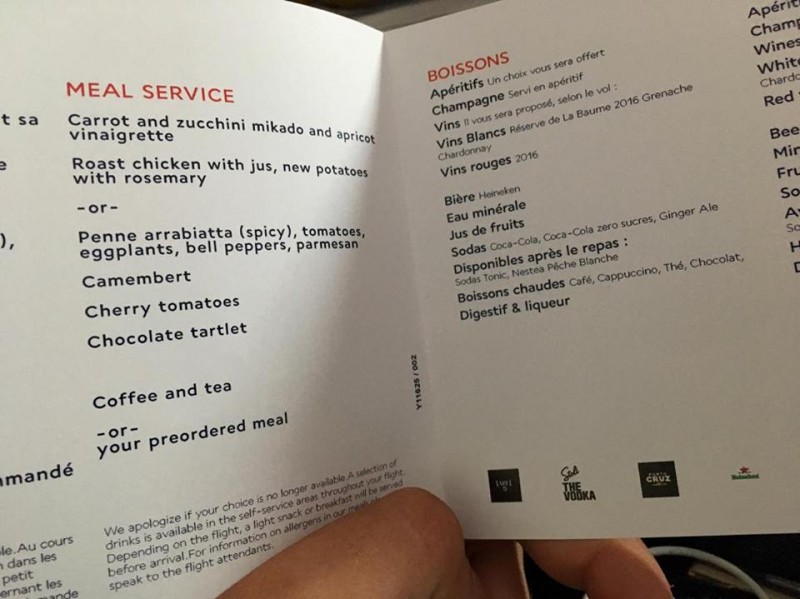 Menu economy