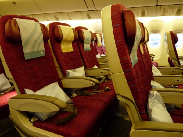 Interiér B77L Qatar Airways