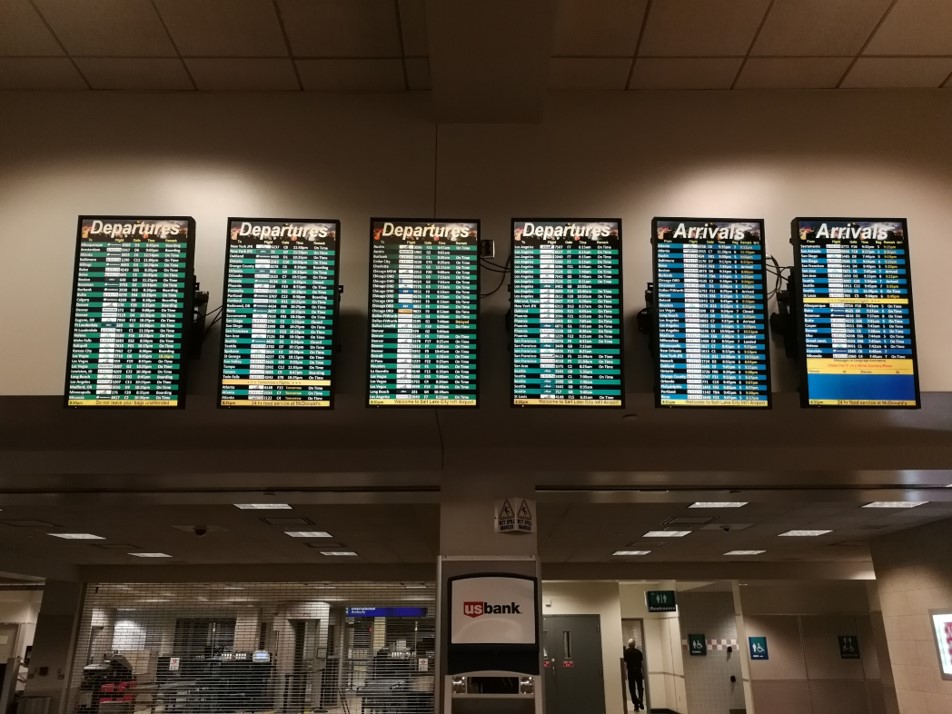 Pro USA typicky řazené destinace podle abecedy