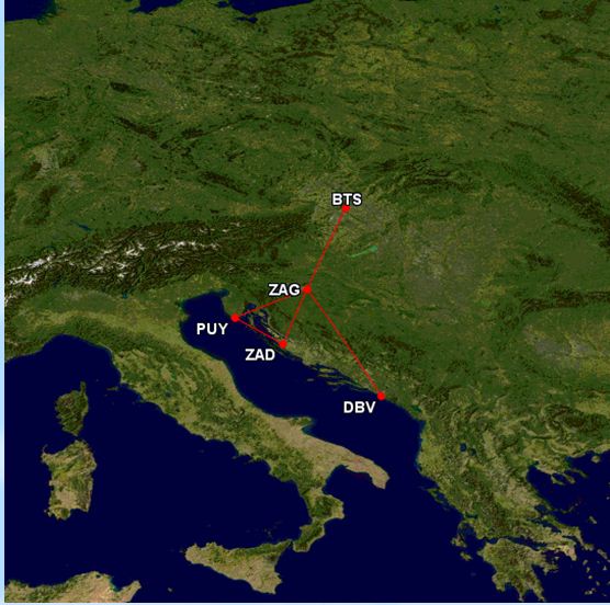 Mapka dnesnich letu