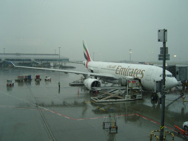 EK pred odletem do DXB