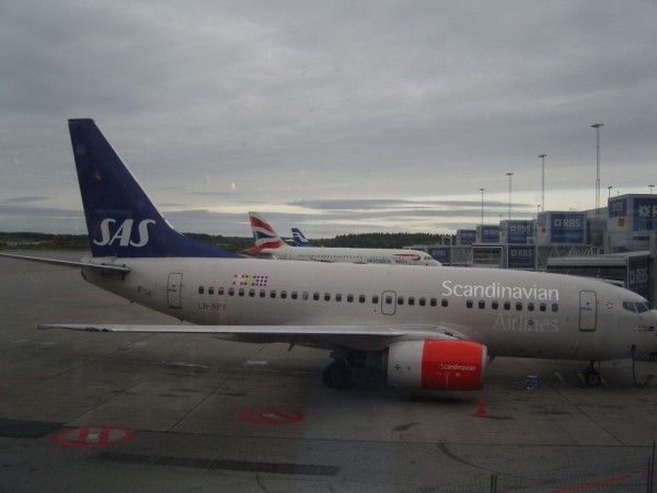 SAS B737 pred odletem do CPH