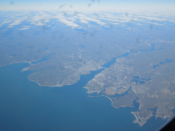 Město Boston i s letištěm